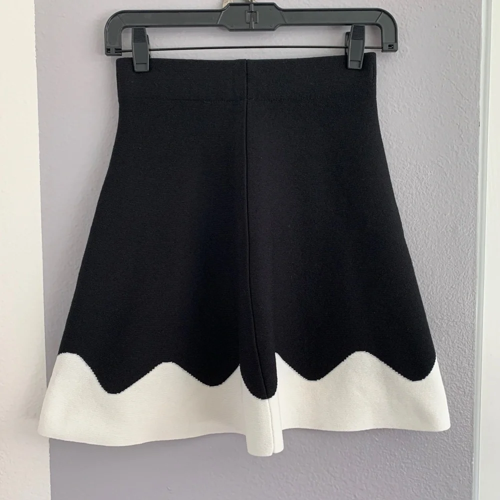 Zara Two-Tone Knit Mini A-Line Skirt - Picture 4 of 9
